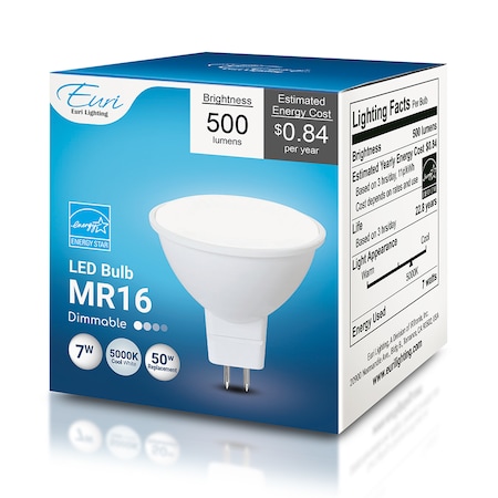Euri Lighting LED MR16 50W Dim ES EM16-7W4050ew
